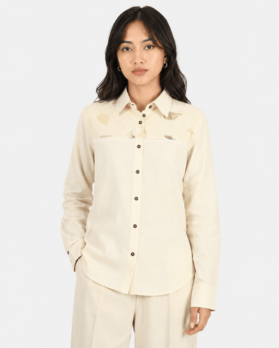 Horizon Stitch Shirt – Contemporary Stitch Detail Shirt – Womens Shirt on Brown Living™. SKU: ACL2026001. Img 4.