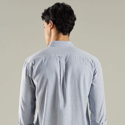 Horizon Stripes Shirt – Casual Cotton Shirt for Men – Mens Shirt on Brown Living™. SKU: CS - HZ - F - S. Img 4.