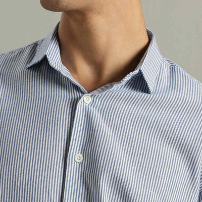 Horizon Stripes Shirt – Casual Cotton Shirt for Men – Mens Shirt on Brown Living™. SKU: CS - HZ - F - S. Img 5.