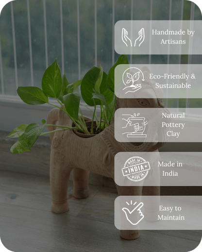 Horse Pasture Earthen Planter – Pots & Planters by Swadeh available on Brown Living™. . SKU: A0_plt_0023. Img 5.
