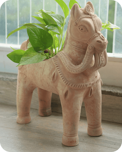 Horse Pasture Earthen Planter – Pots & Planters by Swadeh available on Brown Living™. . SKU: A0_plt_0023. Img 4.