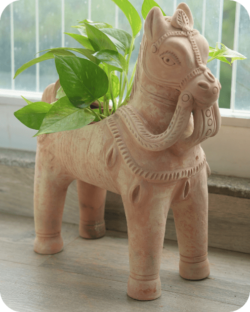 Horse Pasture Earthen Planter – Pots & Planters by Swadeh available on Brown Living™. . SKU: A0_plt_0023. Img 4.
