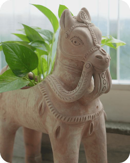 Horse Pasture Earthen Planter – Pots & Planters by Swadeh available on Brown Living™. . SKU: A0_plt_0023. Img 3.