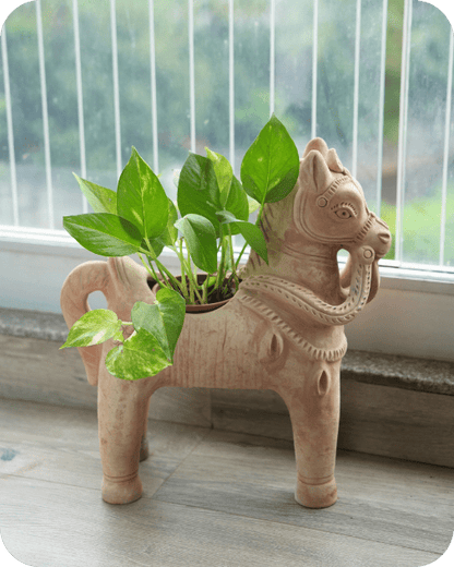 Horse Pasture Earthen Planter – Pots & Planters by Swadeh available on Brown Living™. . SKU: A0_plt_0023. Img 2.