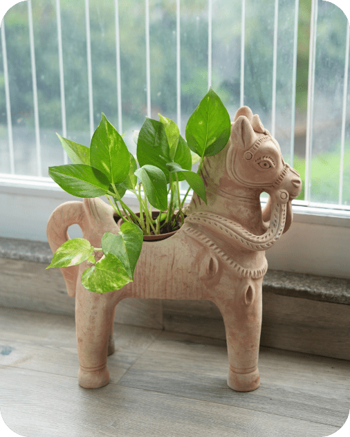 Horse Pasture Earthen Planter – Pots & Planters by Swadeh available on Brown Living™. . SKU: A0_plt_0023. Img 2.
