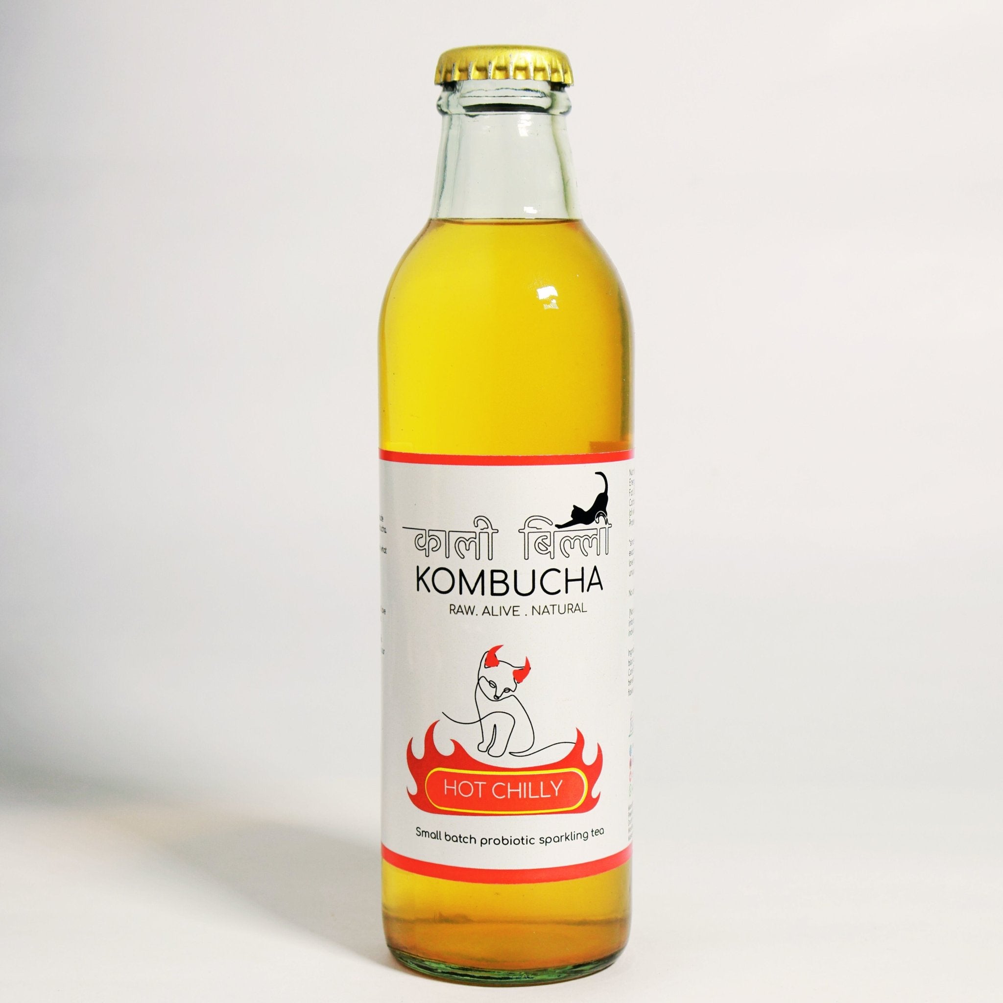 Hot Chilly Kombucha 250ml | Spicy Probiotic Fermented Tea Drink – Health & Energy Drinks on Brown Living™. SKU: KBKHC. Img 1.