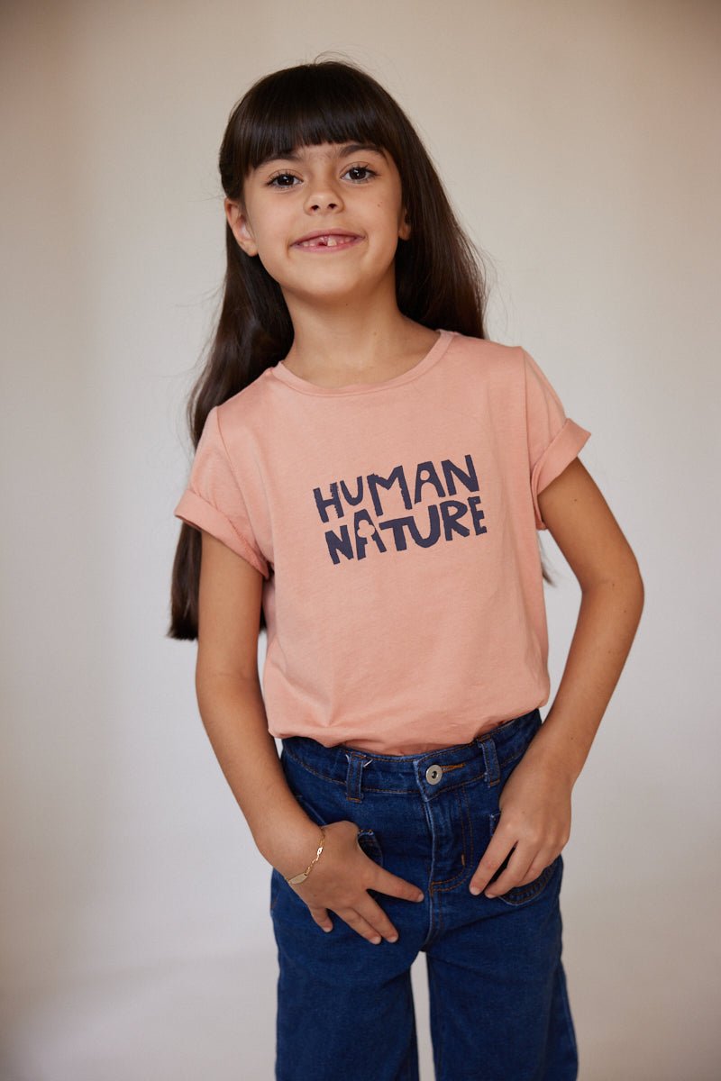 Human Nature Kids Unisex Organic Cotton T-shirt | Rose | Verified Sustainable by Brown Living™