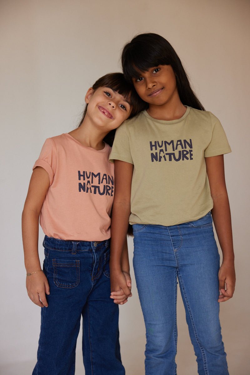 Human Nature - Kids Unisex Organic Cotton T - shirt | Sage | Verified Sustainable Kids T - Shirts on Brown Living™