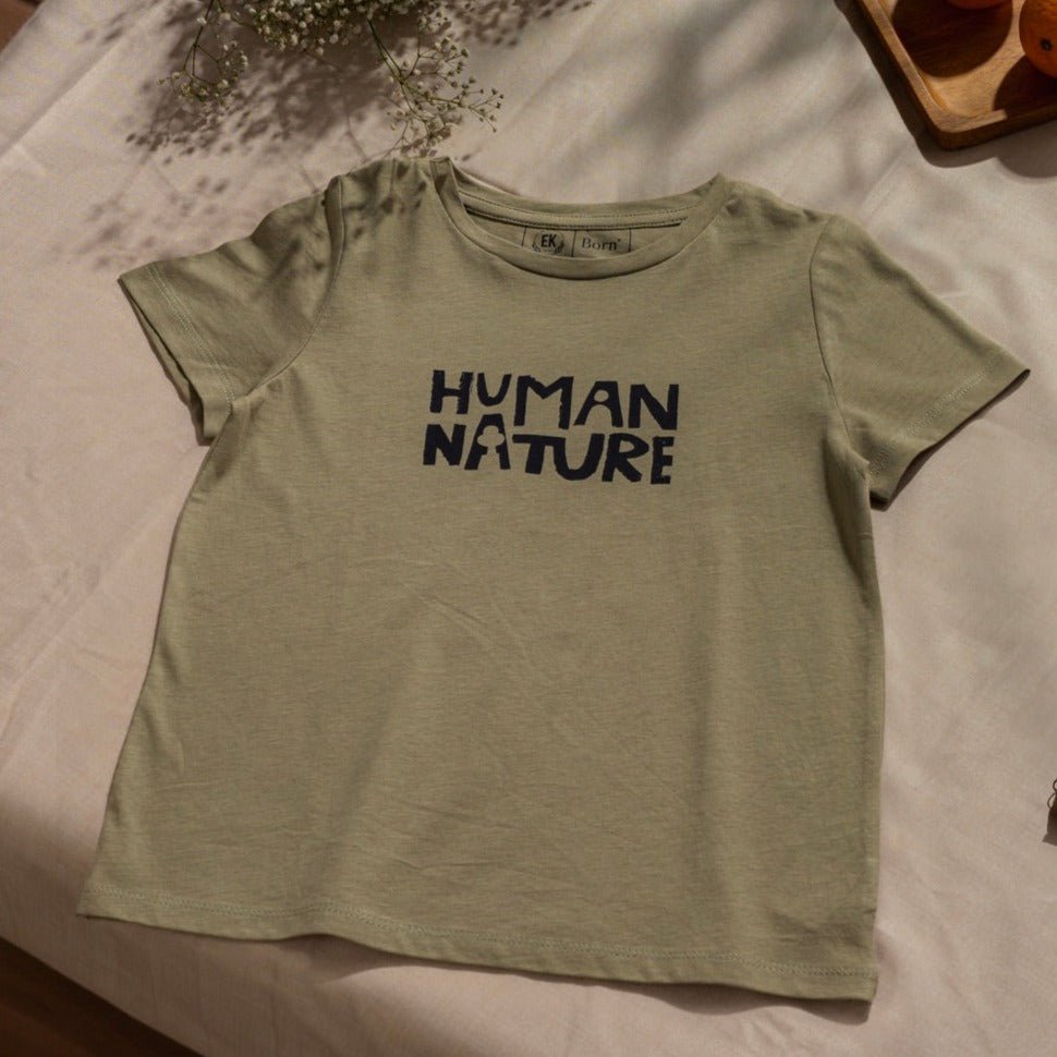 Human Nature Kids Unisex Organic Cotton T-shirt | Sage | Verified Sustainable by Brown Living™