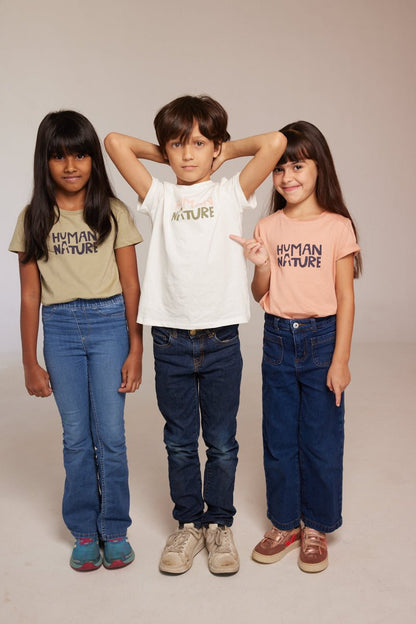 Human Nature Kids Unisex Organic Cotton T-shirt | White | Verified Sustainable by Brown Living™