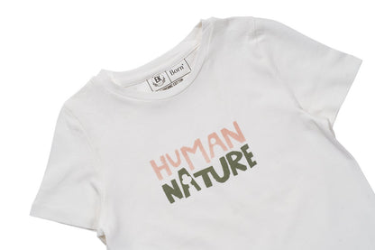 Human Nature Kids Unisex Organic Cotton T-shirt | White | Verified Sustainable by Brown Living™