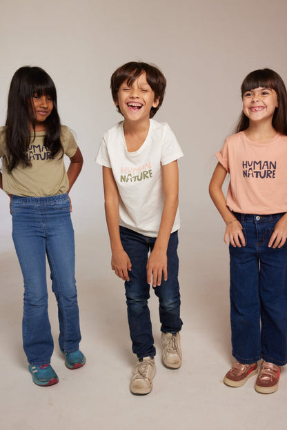 Human Nature Kids Unisex Organic Cotton T-shirt | White | Verified Sustainable by Brown Living™