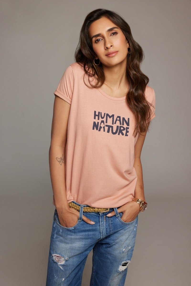 Human Nature Womens Organic Cotton T-shirt | Rose | Verified Sustainable by Brown Living™