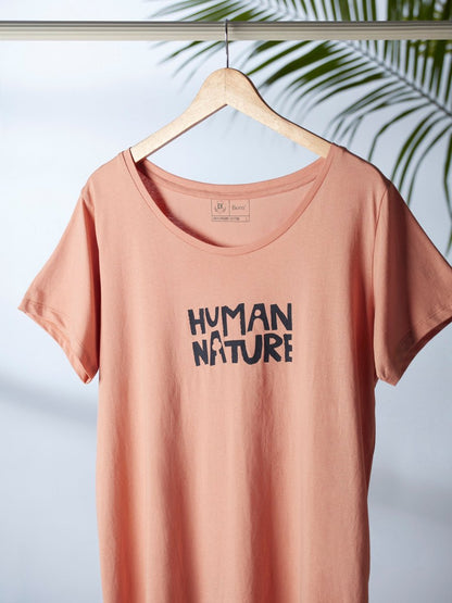 Human Nature Womens Organic Cotton T-shirt | Rose | Verified Sustainable by Brown Living™