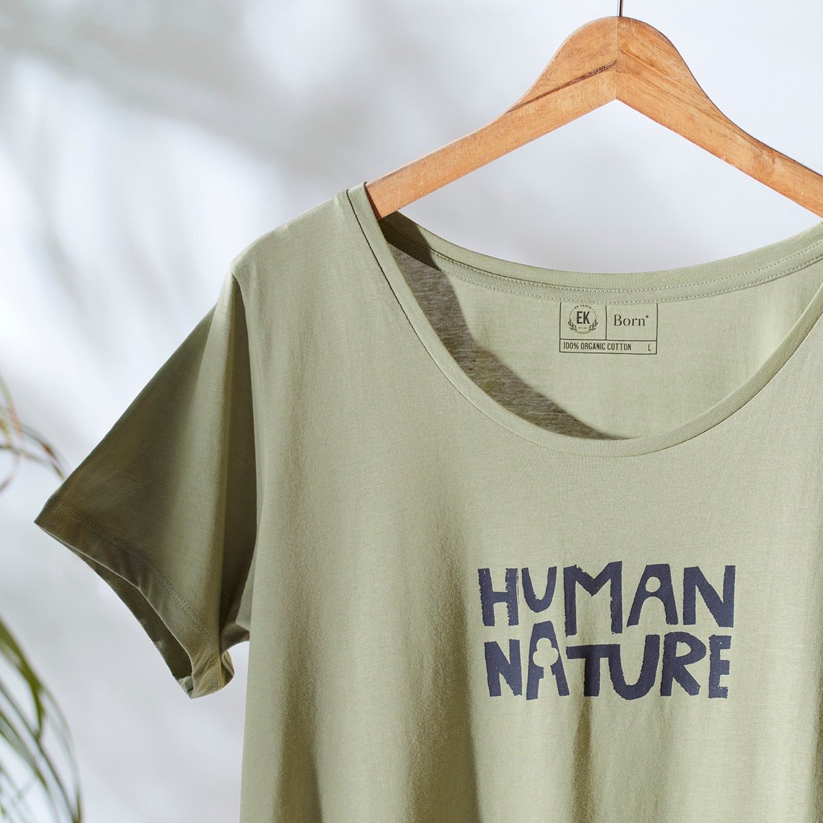 Human Nature Womens Organic Cotton T-shirt | Sage | Verified Sustainable by Brown Living™