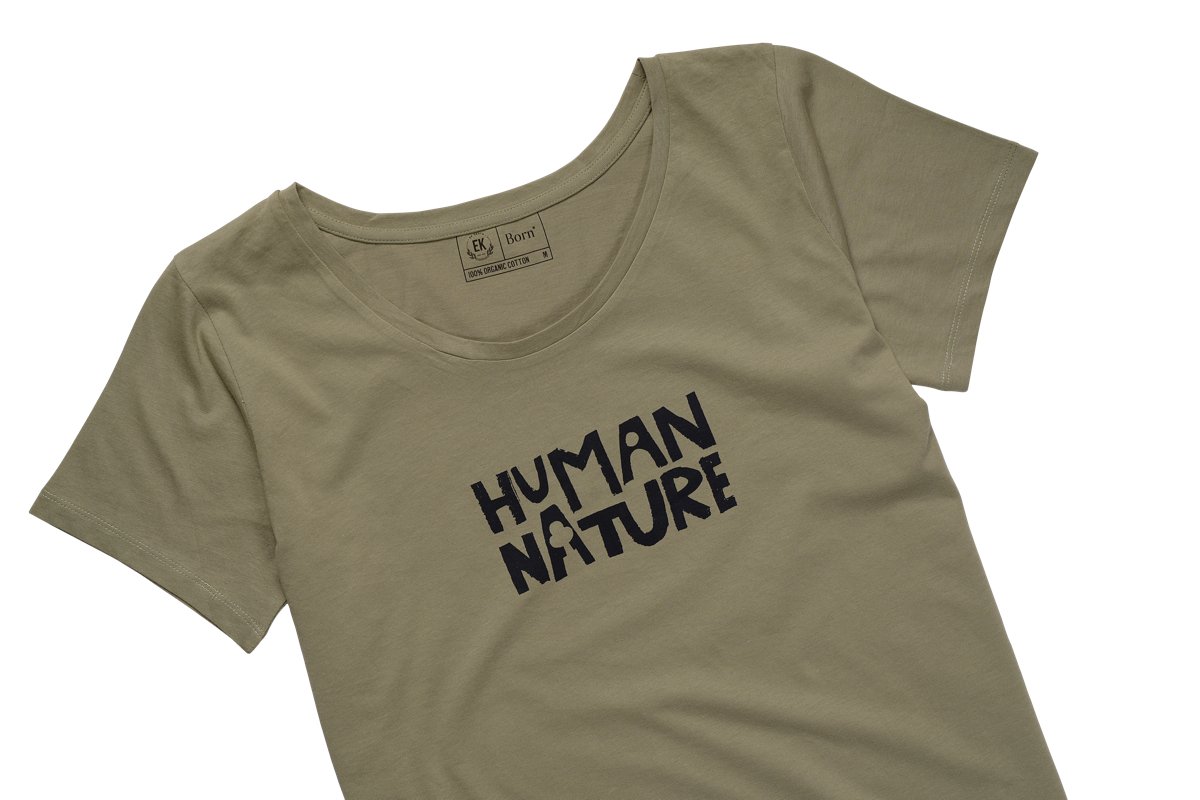 Human Nature Womens Organic Cotton T-shirt | Sage | Verified Sustainable by Brown Living™