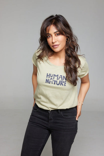 Human Nature Womens Organic Cotton T-shirt | Sage | Verified Sustainable by Brown Living™