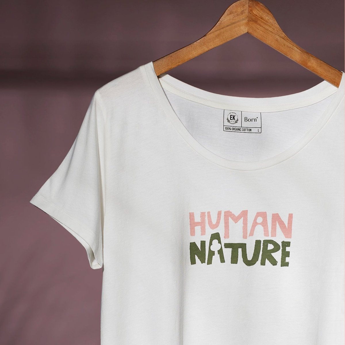 Human Nature Womens Organic Cotton T-shirt | White | Verified Sustainable by Brown Living™