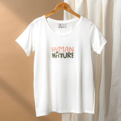 Human Nature Womens Organic Cotton T-shirt | White | Verified Sustainable by Brown Living™