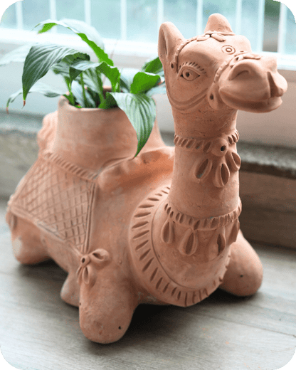 Hump Camel Earthen Planter – Pots & Planters by Swadeh available on Brown Living™. . SKU: A0_plt_0024. Img 2.