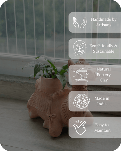 Hump Camel Earthen Planter – Pots & Planters by Swadeh available on Brown Living™. . SKU: A0_plt_0024. Img 4.