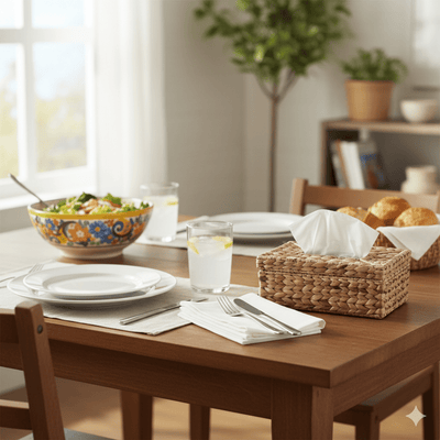 Hyacinth Tissue Box –Elegant Handwoven Tissue Holder for Home & Office – Home Decor on Brown Living™. SKU: HyacinthTissueBox. Img 1.