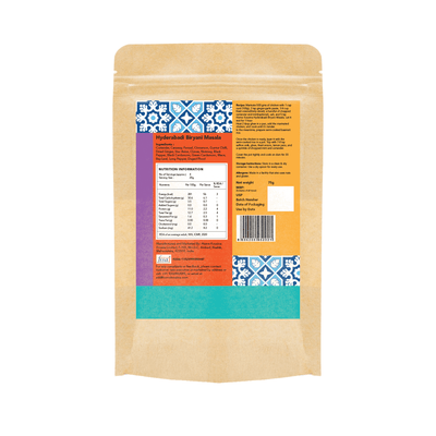 Hyderabadi Biryani Masala 75g | Authentic Indian Spice Blend – Seasonings & Spices on Brown Living™. SKU: HK_HBM_04. Img 2.
