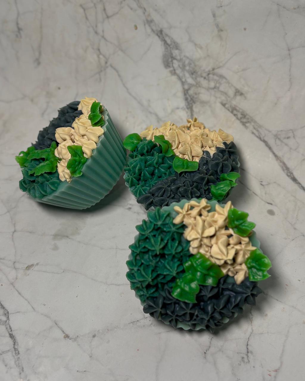 Hydrangea Cupcake Soap | Handmade Floral - Themed Bath Soap – Body Soap on Brown Living™. SKU: SLTYSECRT-03. Img 3.