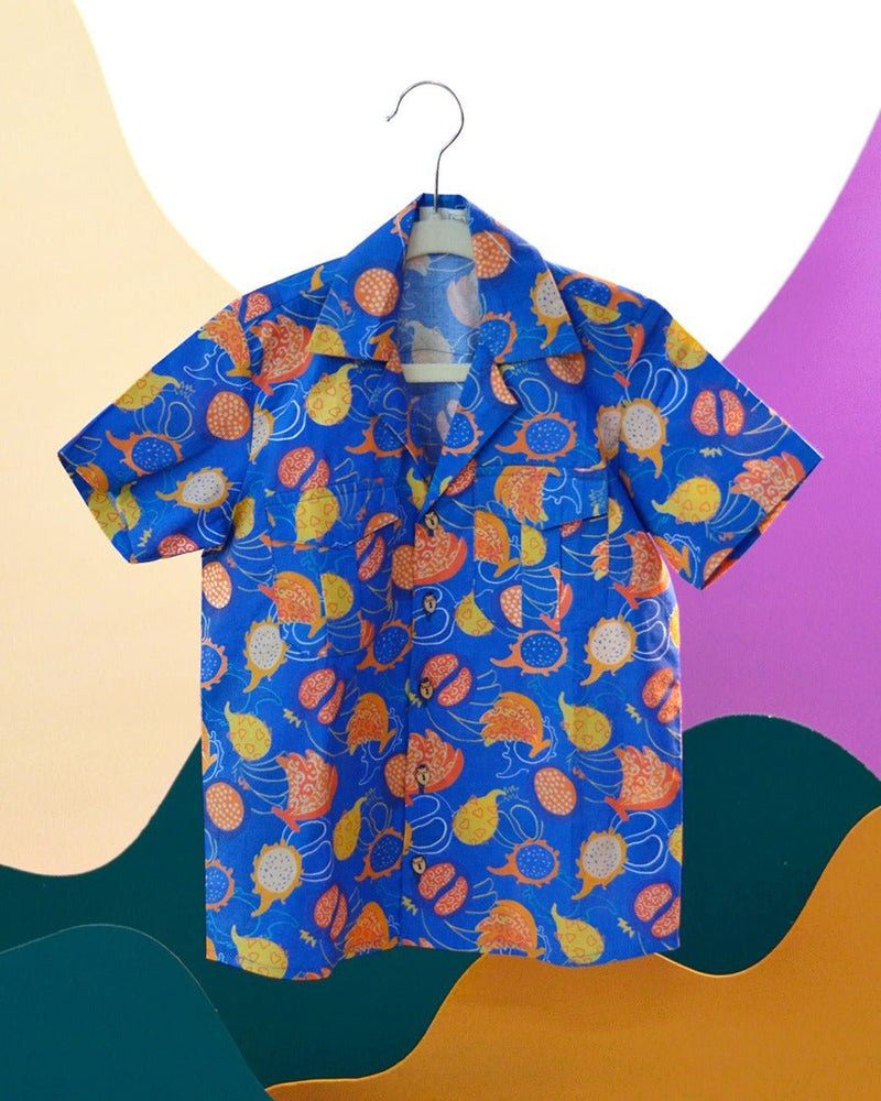 I-Peel- Good Printed Cotton Hawaiian Shirt | Verified Sustainable Kids Shirts on Brown Living™
