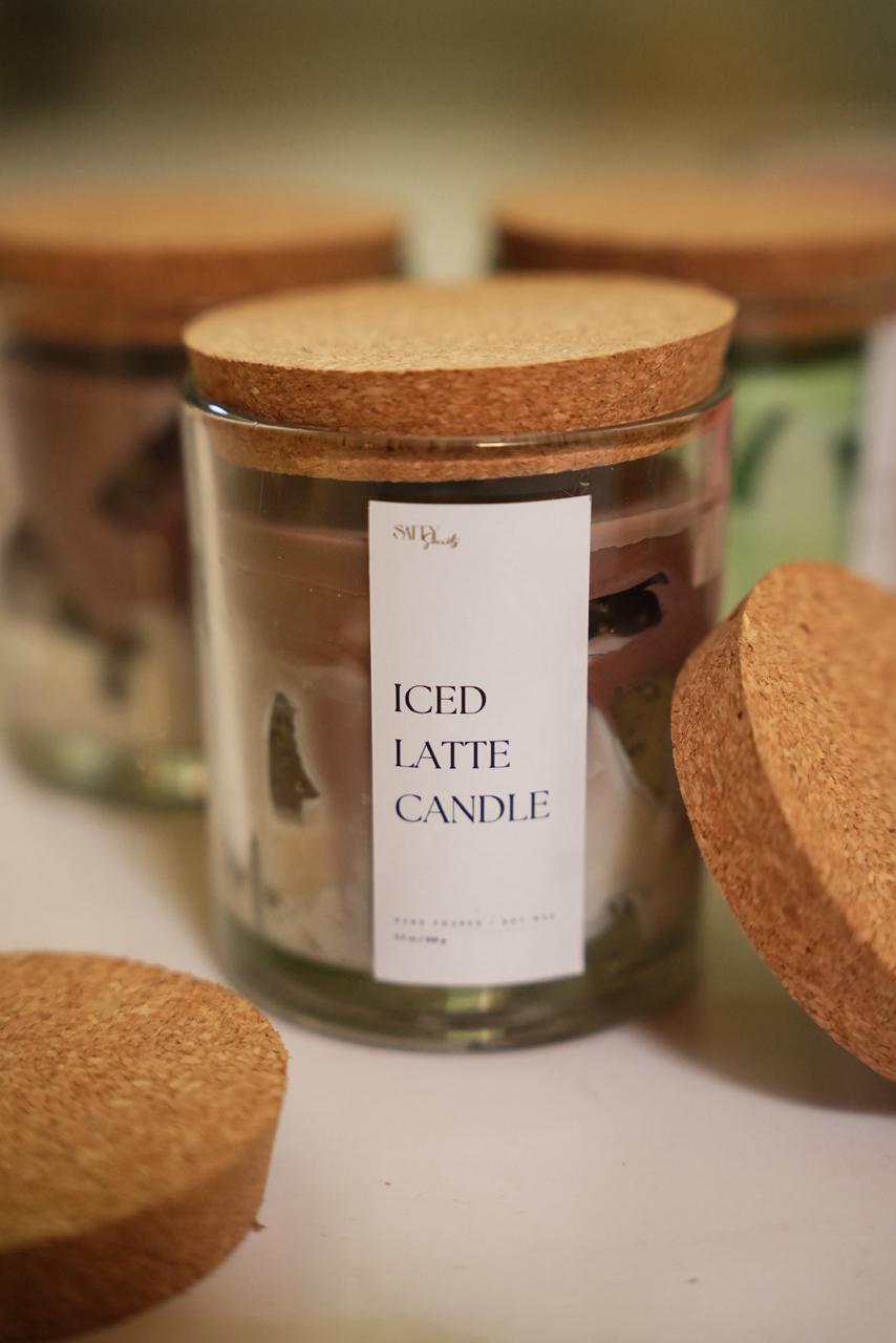 Iced Latte Scented Soy Wax Coffee Aroma Candle – Candles & Fragrances on Brown Living™. SKU: SS-42. Img 1.