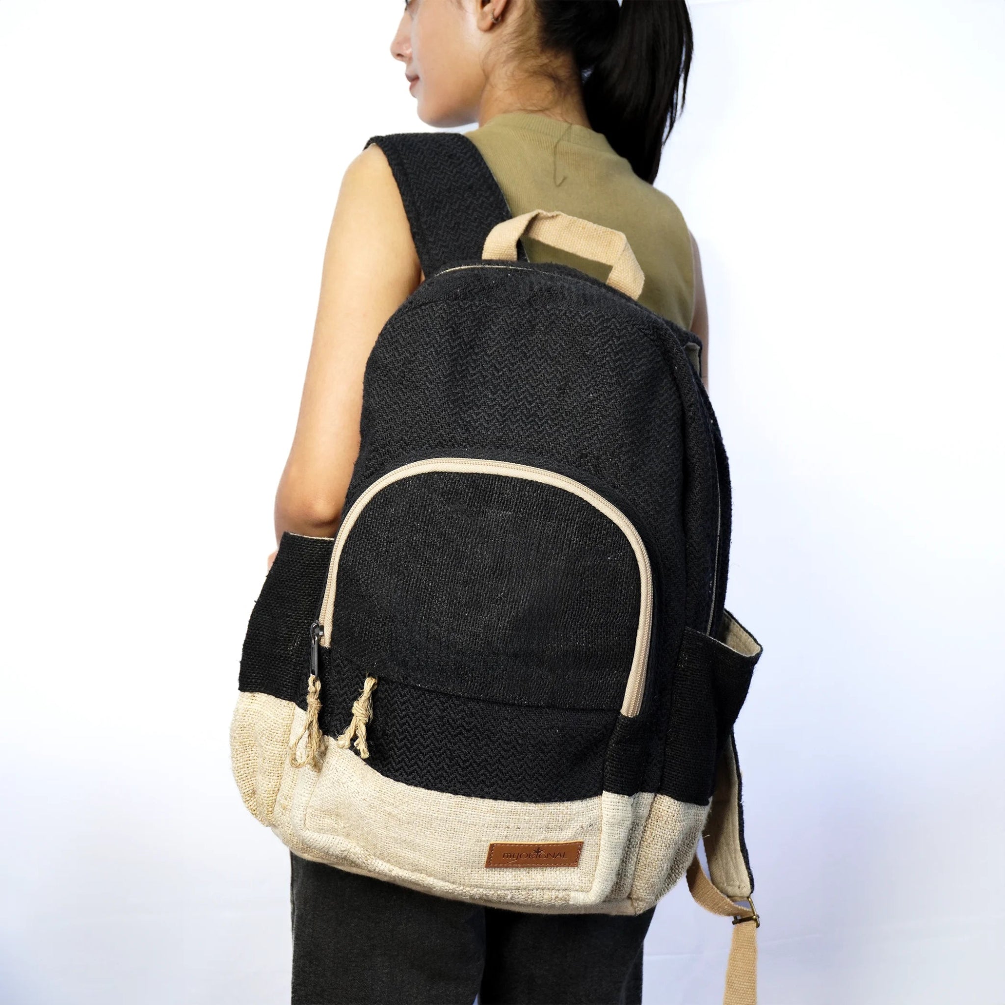 Ikigai Black Shoulder Bag | Minimal Everyday Bag for Travel – Backpacks on Brown Living™. SKU: OGBPIK02. Img 16.