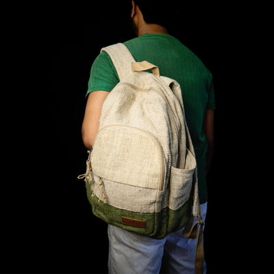 Ikigai White Hemp & Cotton Shoulder Bag | Eco Friendly Casual Bag – Backpacks on Brown Living™. SKU: OGBPIK01. Img 8.
