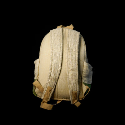 Ikigai White Hemp & Cotton Shoulder Bag | Eco Friendly Casual Bag – Backpacks on Brown Living™. SKU: OGBPIK01. Img 21.