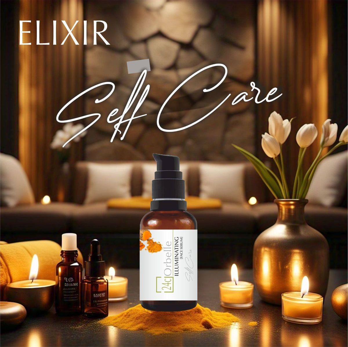 Illuminating Face Serum with Vitamin C & Natural Extracts | 30ml – Face Serum on Brown Living™. SKU: 24-ILN-FSM-30G. Img 2.