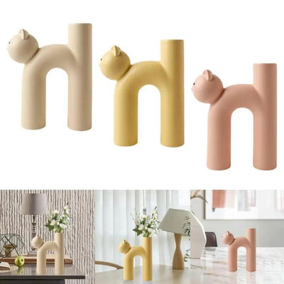 Tabular Cat Flower - Vanilla Ice Decorative Piece