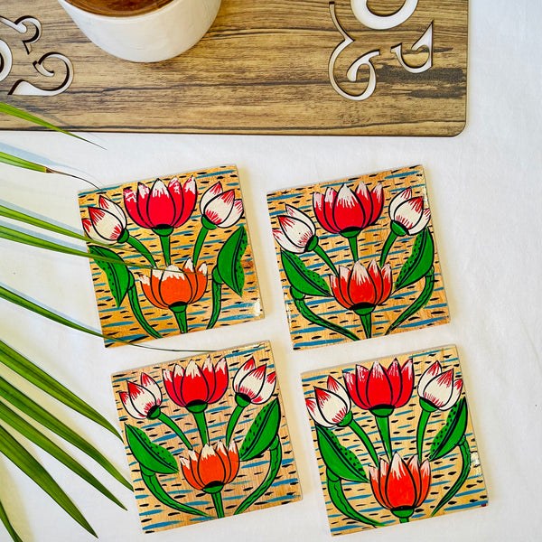 Padma - Square Wooden Coasters