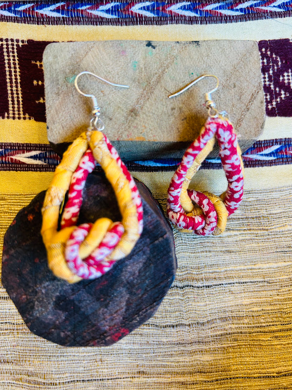 Dinah Textile Earring | Upcycled earrings | Artisan made | Verified Sustainable by Brown Living™