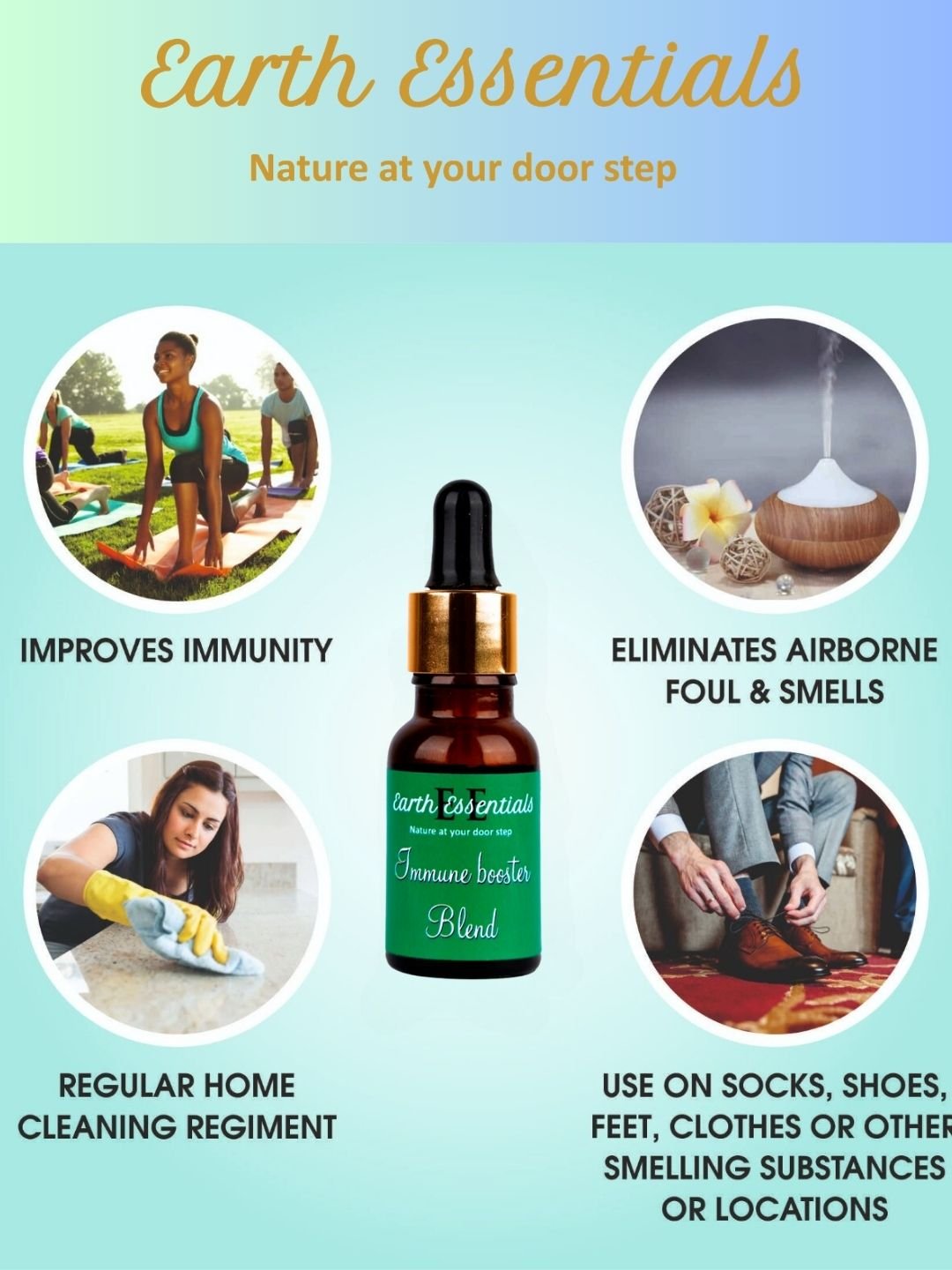 Immune Booster Essential Oil Blend 15 ml – Natural Wellness Support – Essential Oils on Brown Living™. SKU: E-Immune-01. Img 6.