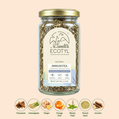 Immunity Booster Tea | Nourishing Blend | Herbal Tea | 60g – Tea on Brown Living™. SKU: ECOTYL00061. Img 2.