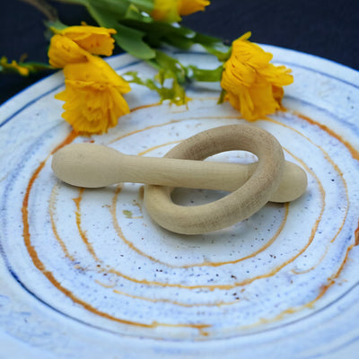 Immunity Boosting Neem Wooden Teethers of Shapes - Dumbbell & Ring – Baby Teethers & Soothers on Brown Living™. SKU: T_DBL-RNG. Img 4.