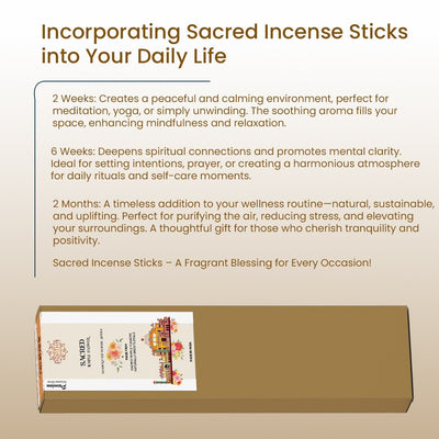 Incense stick Temple flower – Sacred (50 sticks) – Pooja Needs on Brown Living™. SKU: pnhpl - beesCandle - 06_24BL8858. Img 5.