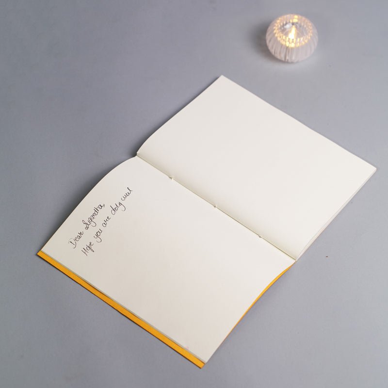 Indian Lotus Handmade Diary – Stationary on Brown Living™. SKU: MJ00016ST. Img 6.