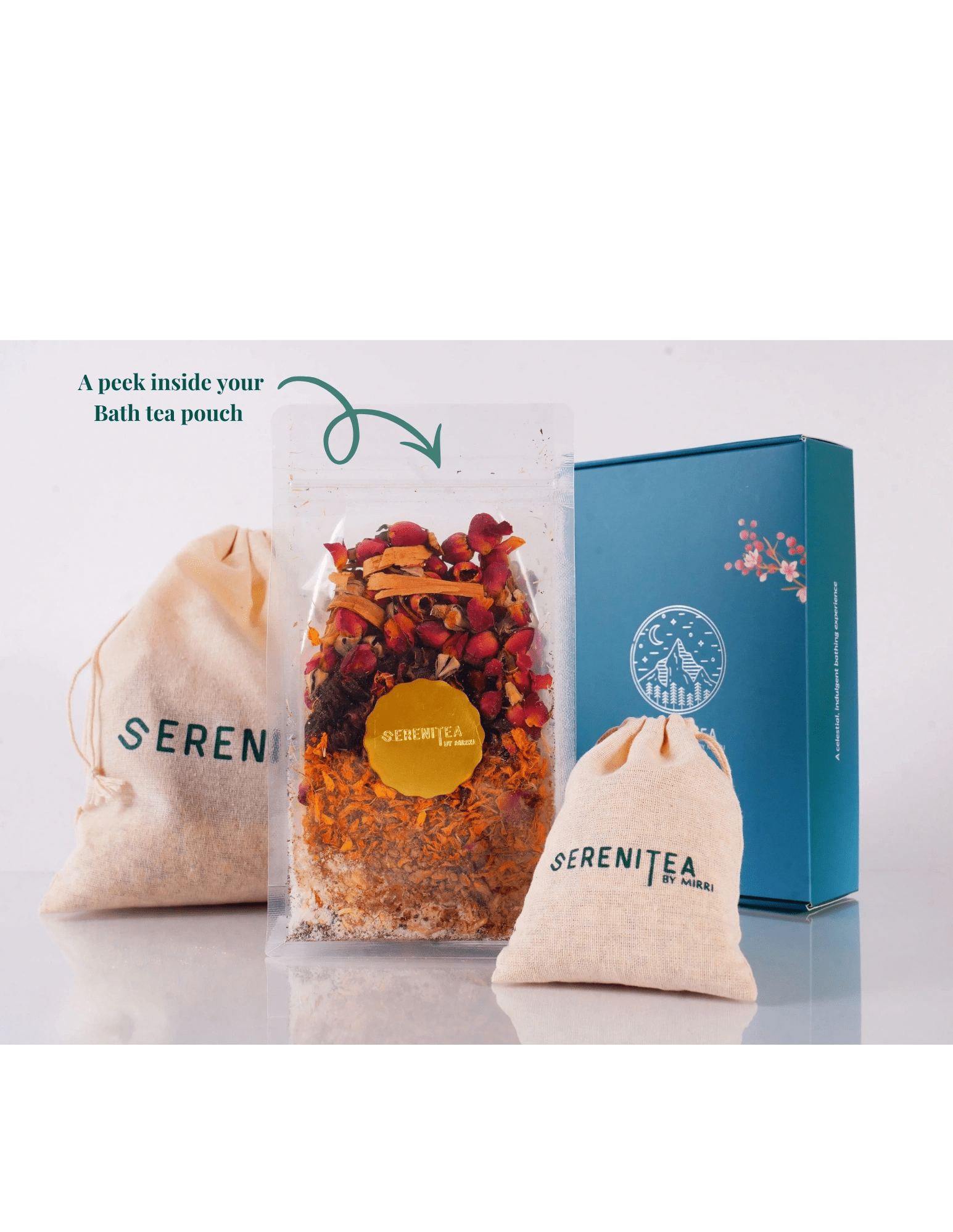 Indian Rasa Bath Tea – Relaxing Herbal Bath Infusion for Skin & Mind – Bath Salt on Brown Living™. SKU: 300005. Img 4.