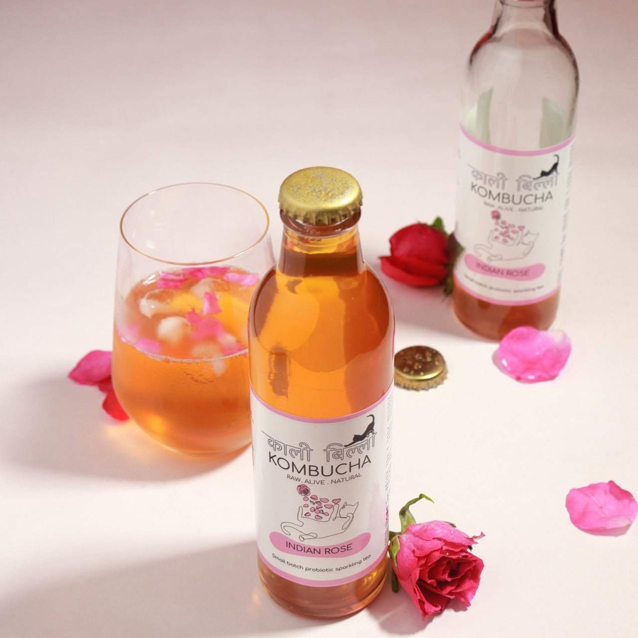 Indian Rose Kombucha 250ml | Probiotic Floral Fermented Drink – Health & Energy Drinks on Brown Living™. SKU: KBKIR. Img 4.
