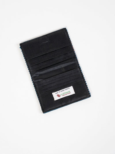 Indigo Blue Handwoven Card Holder | Rekha Minimal Wallet – Card Sleeves on Brown Living™. SKU: S25REKHCARD220-IB. Img 4.
