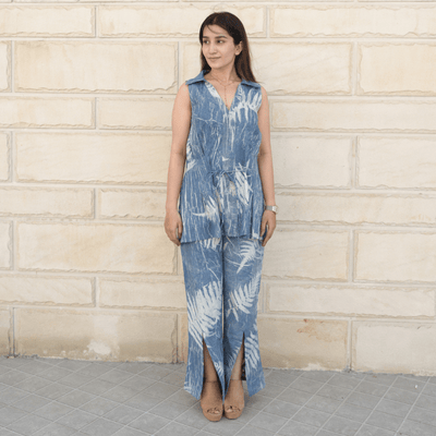 Indigo Breeze Eco - Printed Co - ord Set for Women | Organic Cotton – Womens Co - Ord Sets on Brown Living™. SKU: AAYU-0011. Img 4.