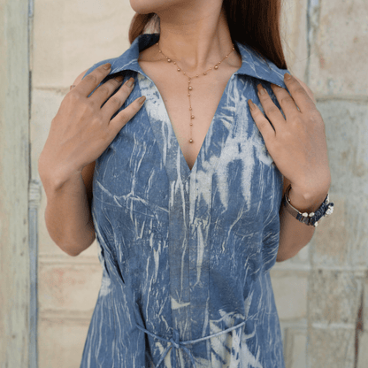 Indigo Breeze Eco - Printed Co - ord Set for Women | Organic Cotton – Womens Co - Ord Sets on Brown Living™. SKU: AAYU-0011. Img 2.