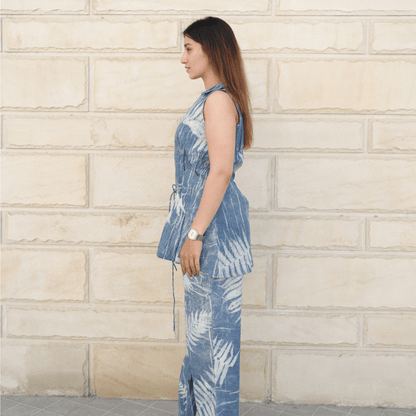Indigo Breeze Eco - Printed Co - ord Set for Women | Organic Cotton – Womens Co - Ord Sets on Brown Living™. SKU: AAYU-0011. Img 3.