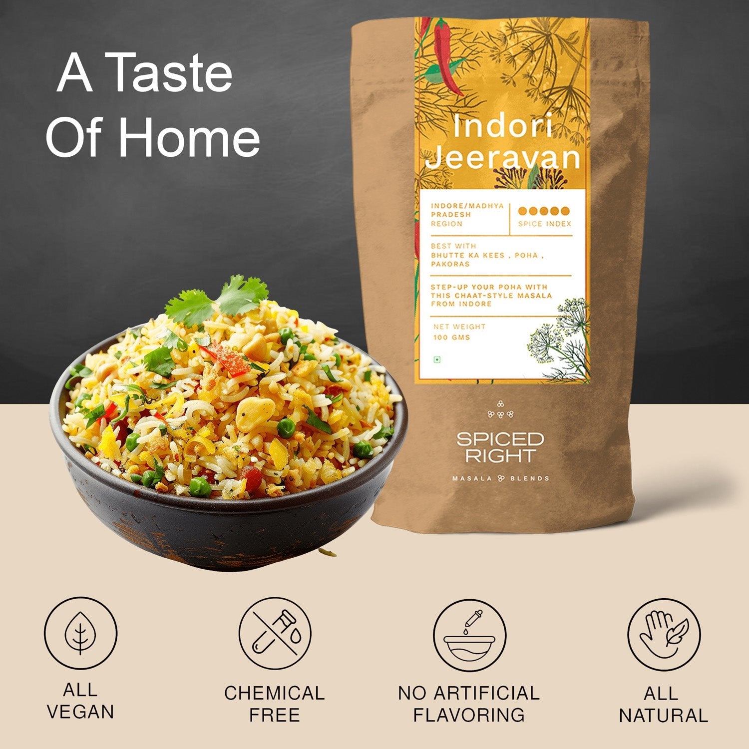 Indori Jeeravan - Authentic MP Sprinkler Masala, No Fillers – Seasonings & Spices on Brown Living™. SKU: SRIJ. Img 4.