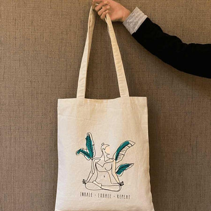 Inhale Exhale - 100% Cotton Canvas Tote Bag | Verified Sustainable by Brown Living™